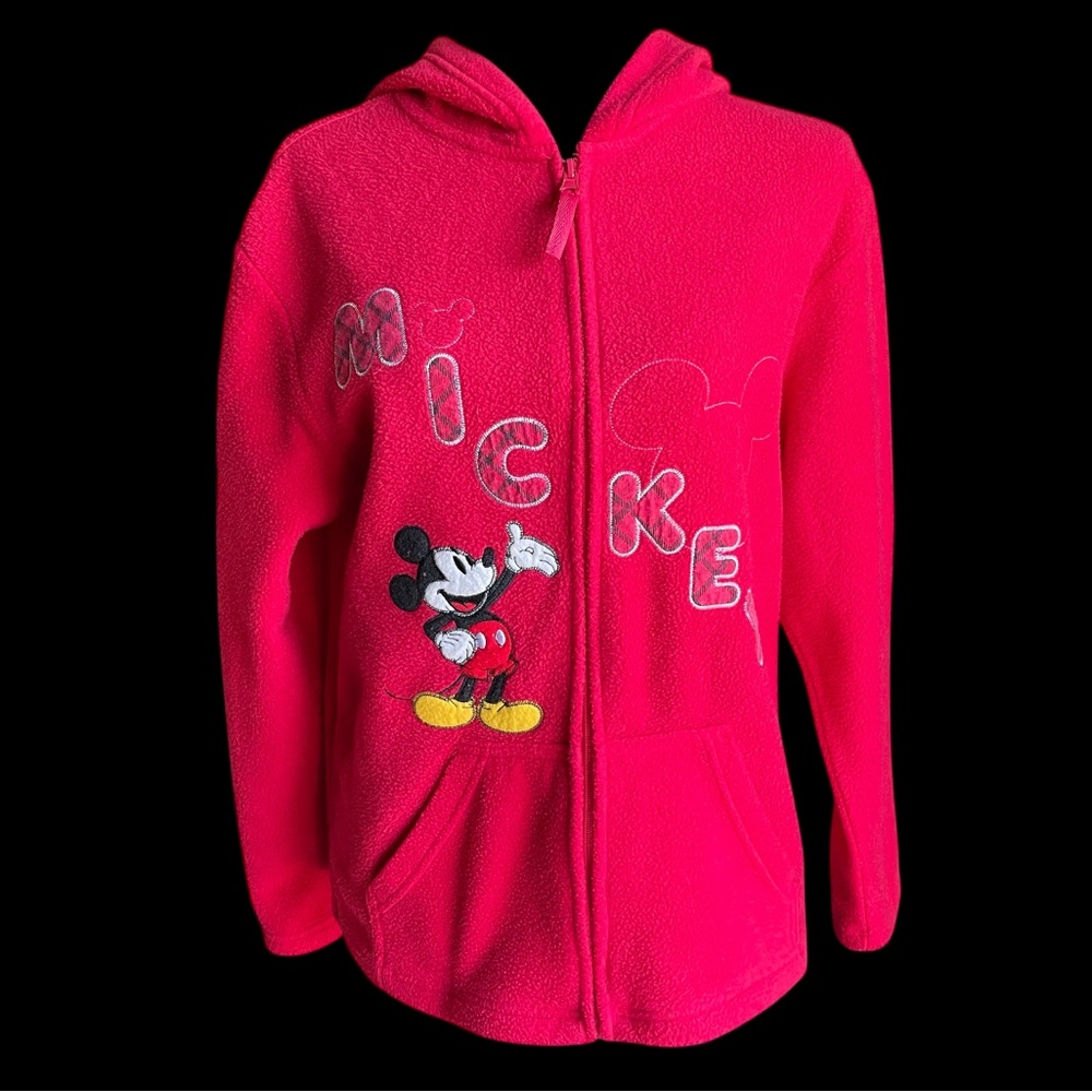 Mickey Mouse Disney Fleece Zip Hoodie Front Pockets